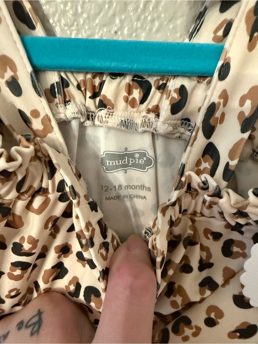 Mud Pie Kids Leopard-Print One-Piece Swimsuit - Cream, Brown, Black - Picture 2 of 4